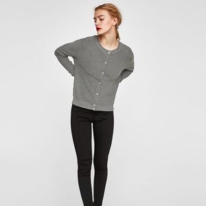 Zara Knit Jewel Button Cardigan